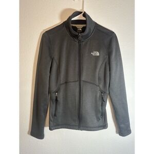 North Face Womens Small Grey Fleece Full Zip Jacket super soft!